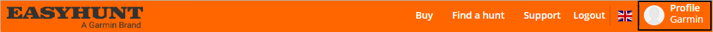 Easyhunt top menu profile ENG
