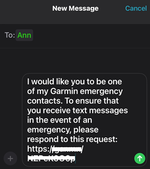 Emergency Contact message