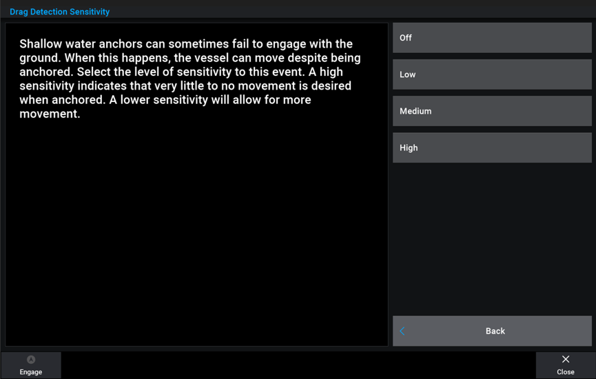Sensitivity for drag settings