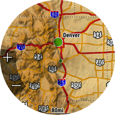 AMOLED Display 80 mile scale