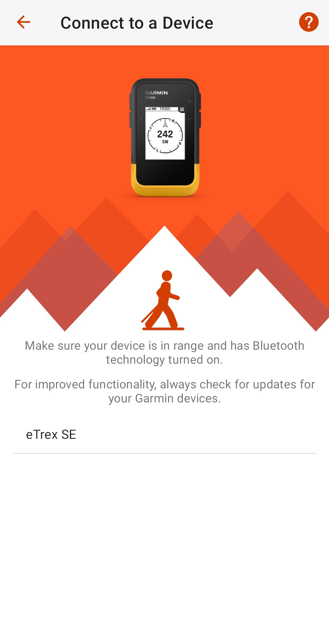 Explore Android Select Your eTrex SE