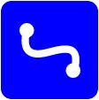 Curvy Line Icon With Blue Background