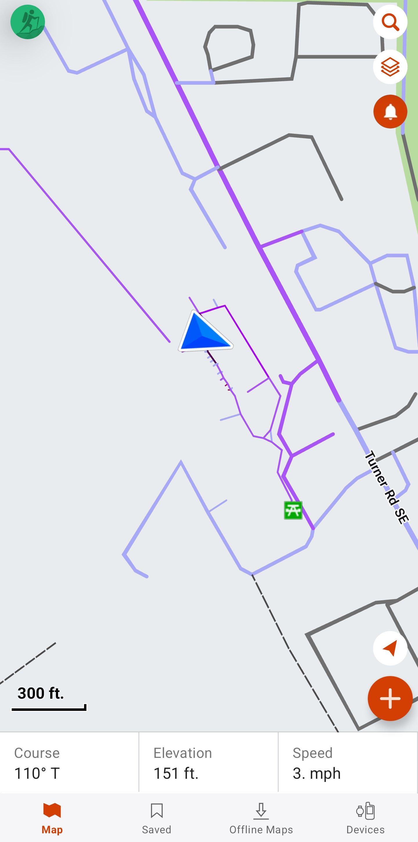 Garmin Explore App Map Page