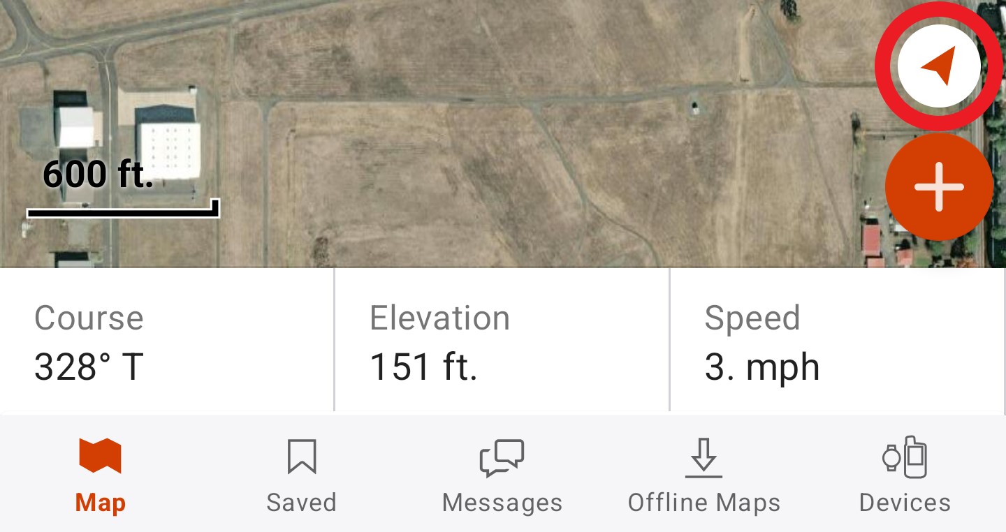 Garmin Explore App North Up Arrow