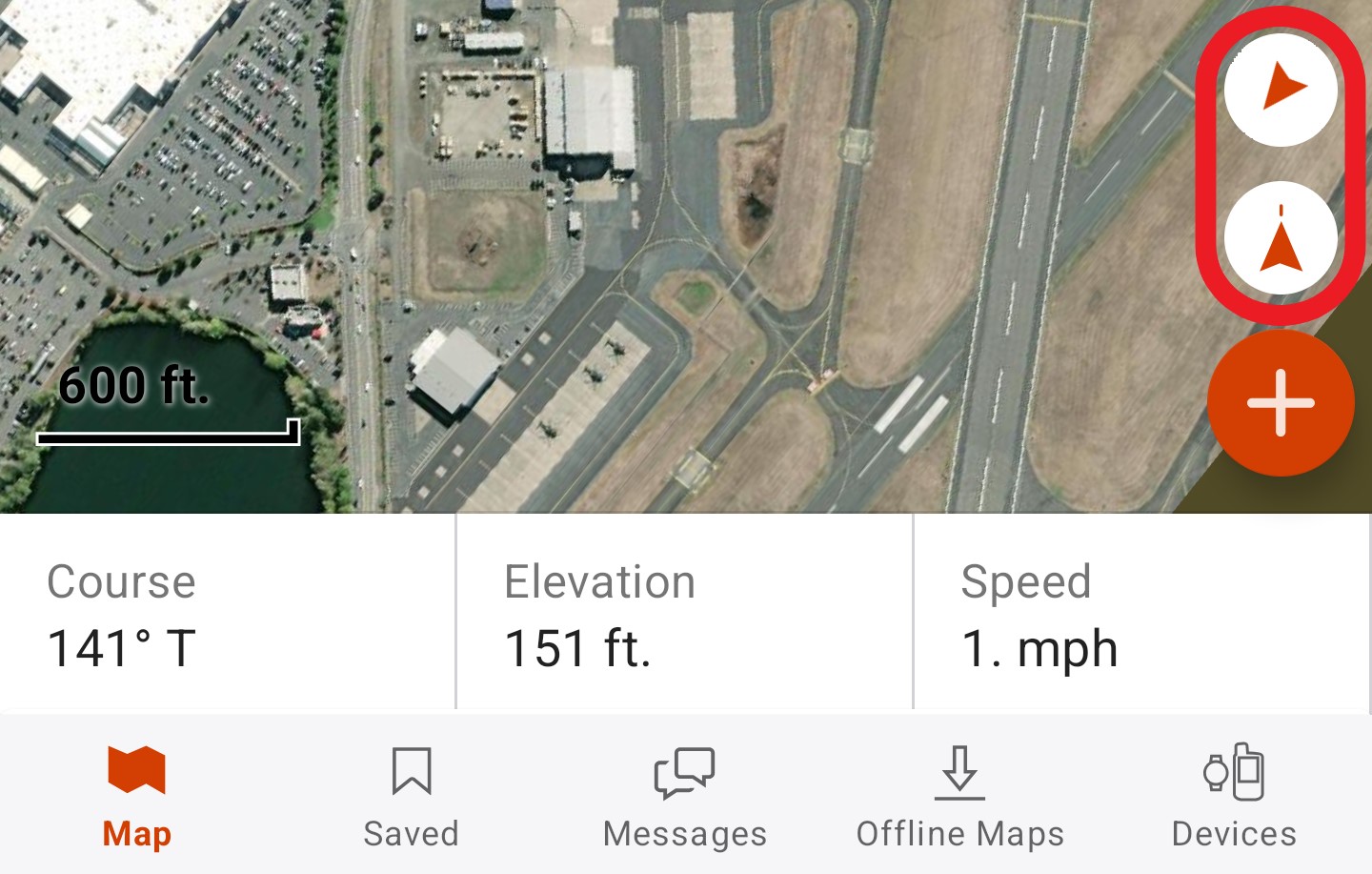 Garmin Explore App Track Up Arrow