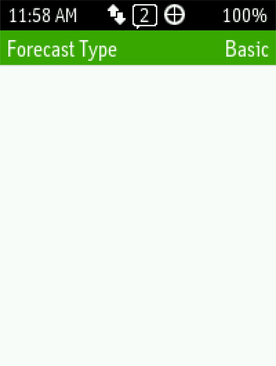 Example of Selecting Forecast Type