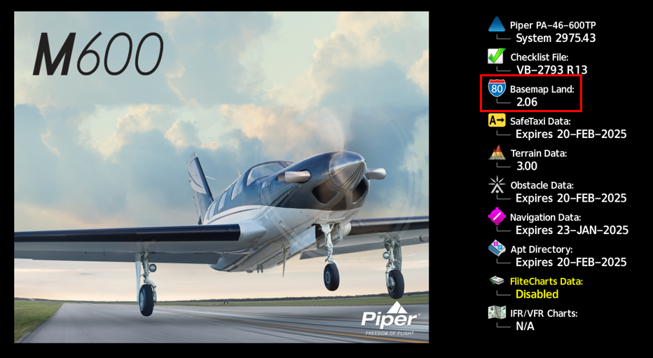 G3000 basemap splash screen