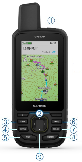 GPSMAP 67 button layout