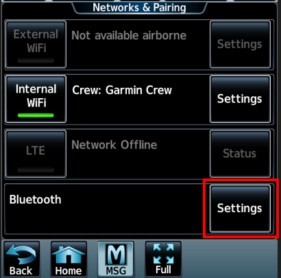 GTC-Bluetooth Settings