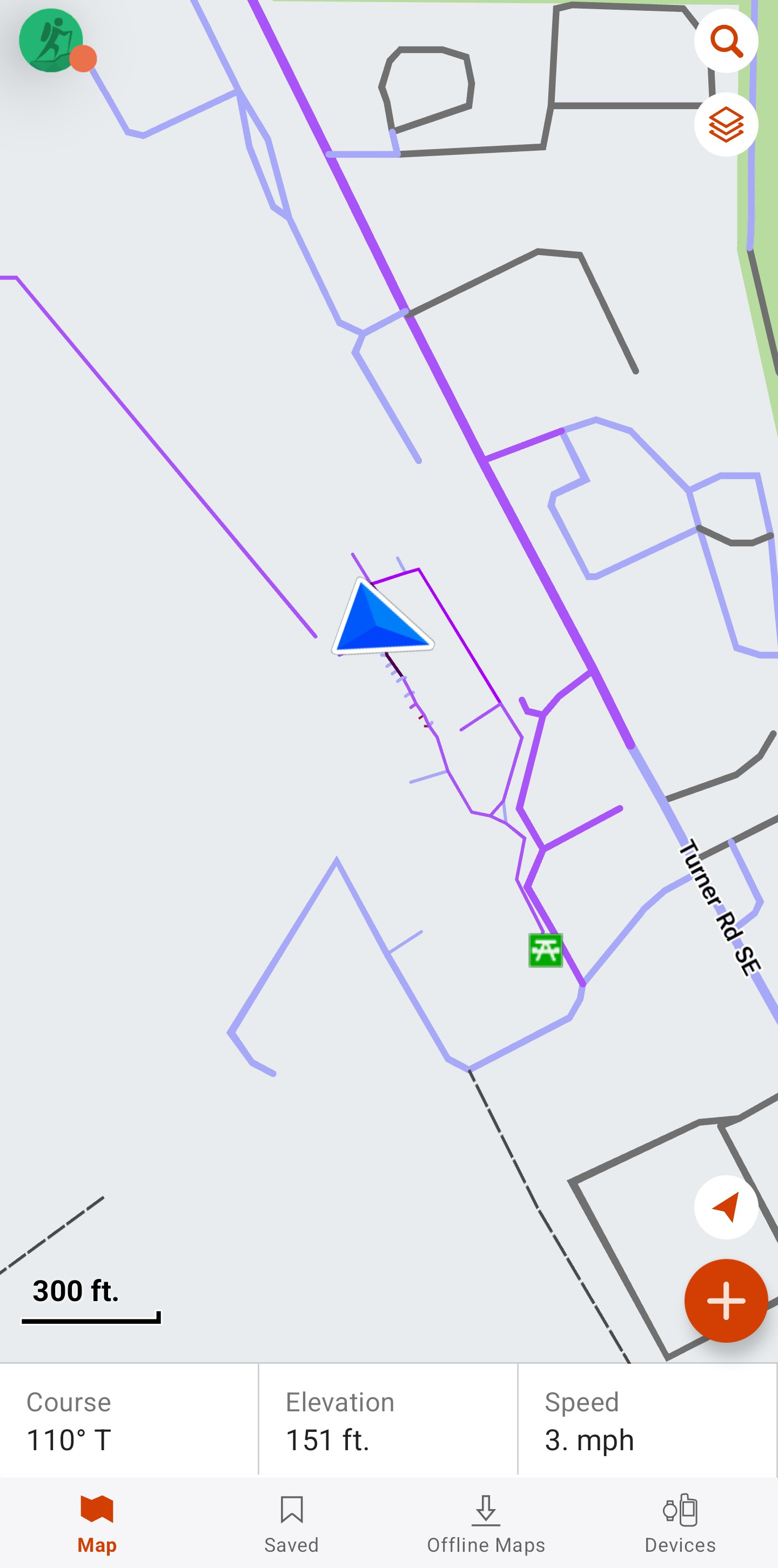 Garmin Explore App Map Page