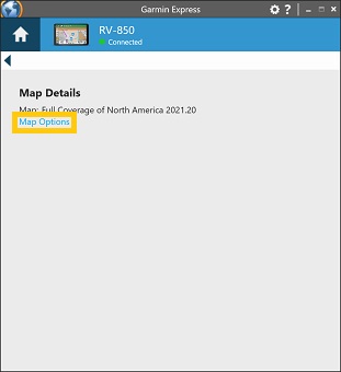 Vieo Garmin Express Select Map Options
