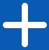 White plus icon with blue background
