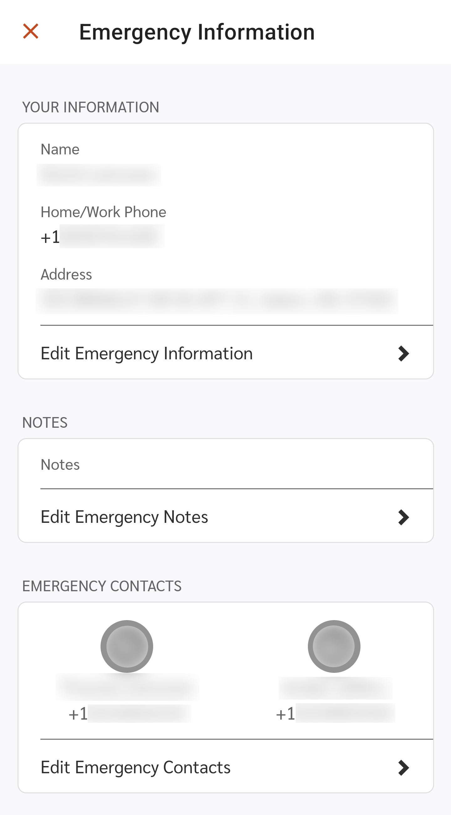 Garmin Messenger Edit Emergency Information