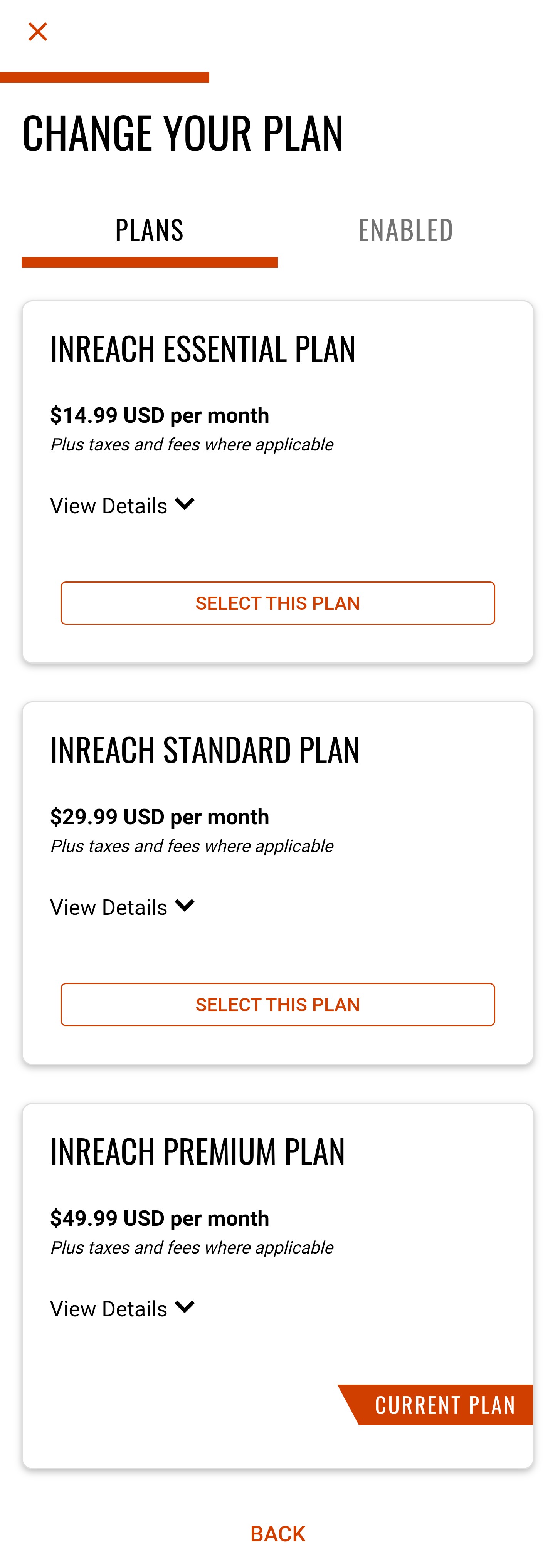 Garmin Messenger Manage Subscription Options