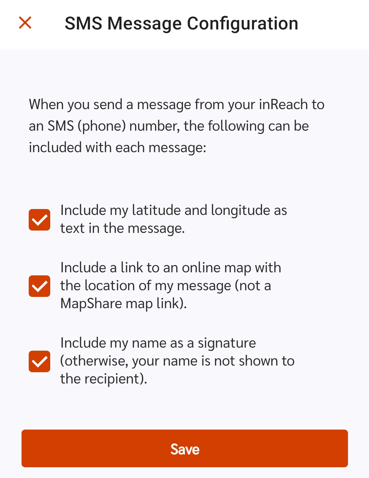 Garmin Messenger SMS Configuration