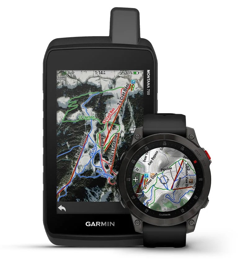 Handheld and Watch Showing SkiView and SnowView