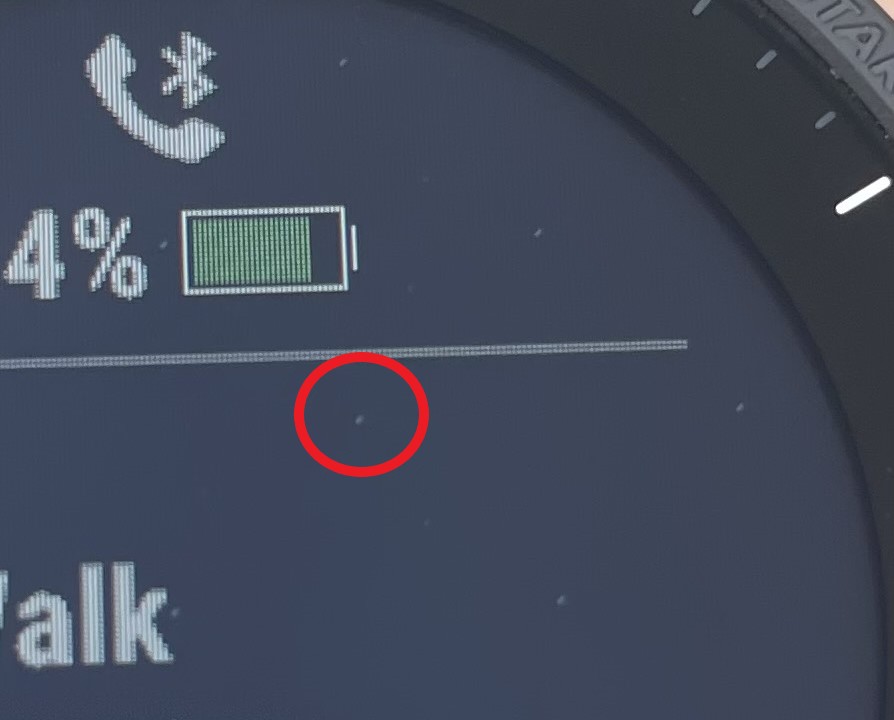 Grid of dots on touchscreen display