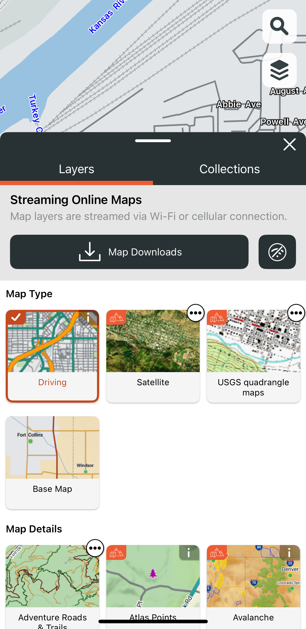 Choose map layers Choose map layers