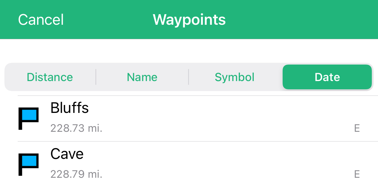 Earthmate Waypoints List