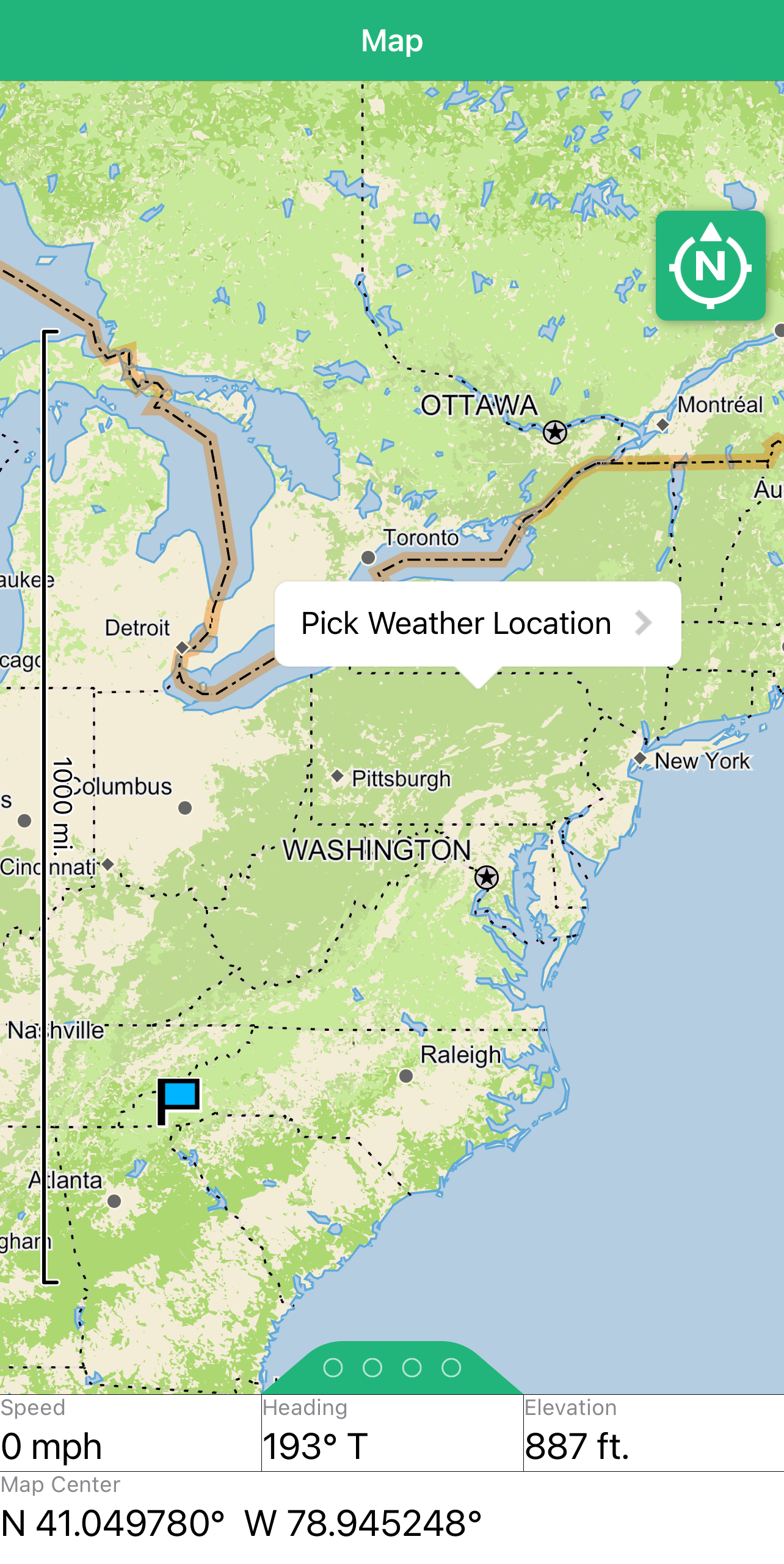 Map Selection Pick Weather Location