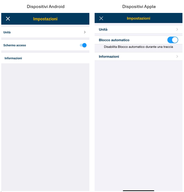 Opzione blocco schermo su Apple e Android