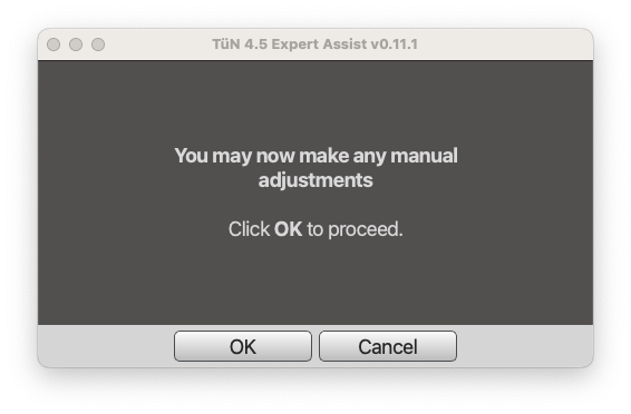 EQ Manual Adjustment Dialog Box