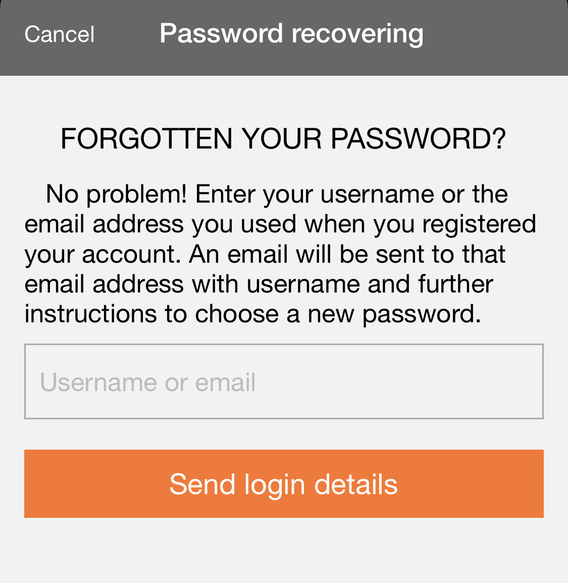 Easyhunt send login details app eng