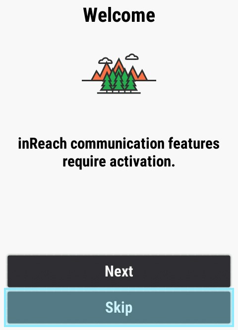 inReach Activation Prompt