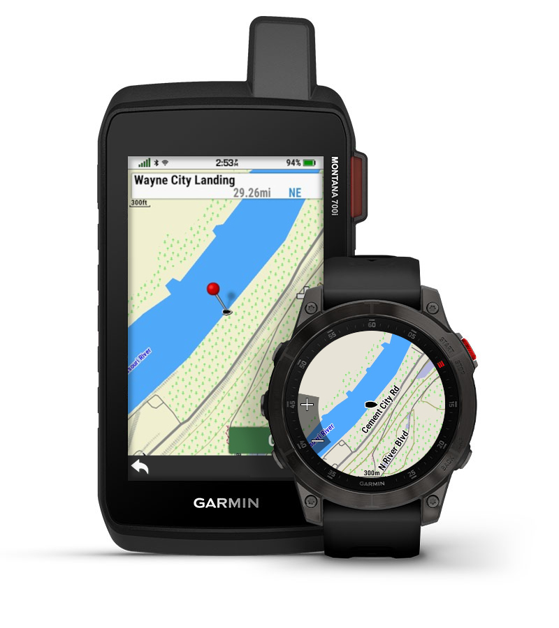Handheld and Watch Showing Solid Boat Icon