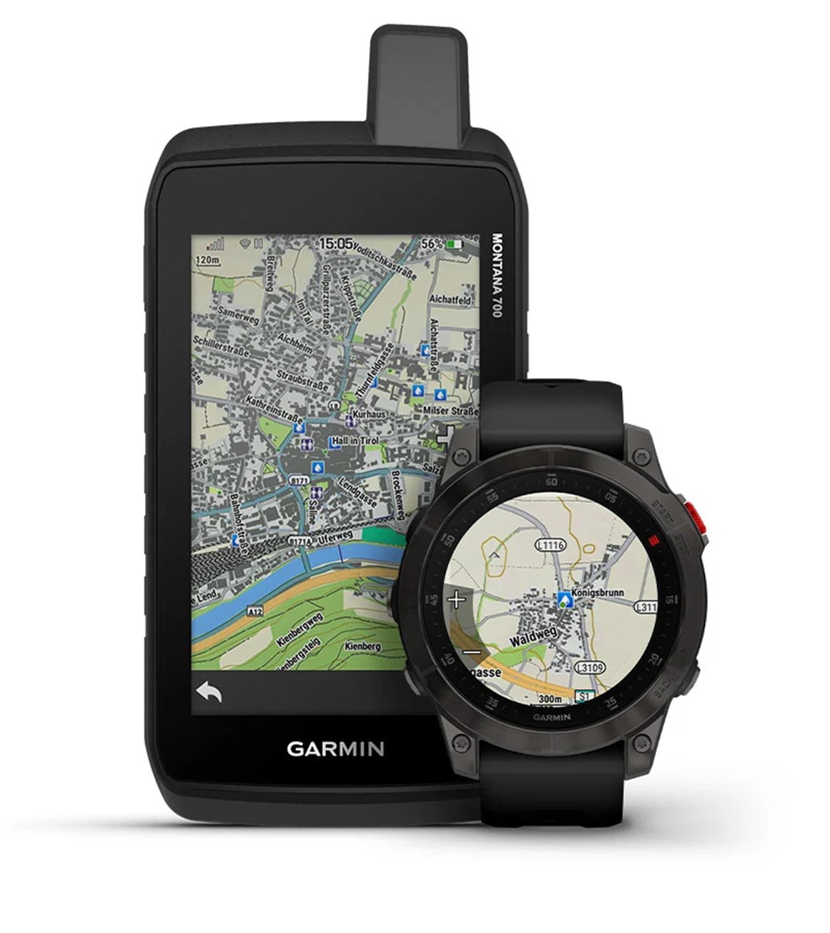 Handheld and Watch Showing 2D Buildings