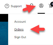 Orders from garmin.com profile