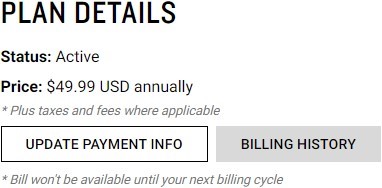 Update Payment Info Button