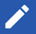 White pencil icon on blue background.