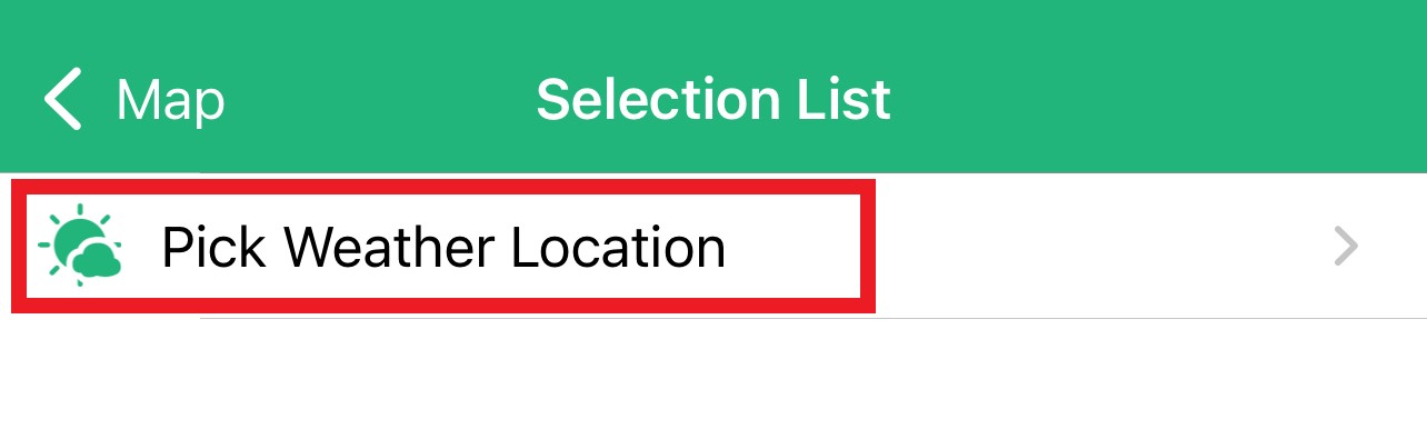 Red Box Around Pick Weather Location