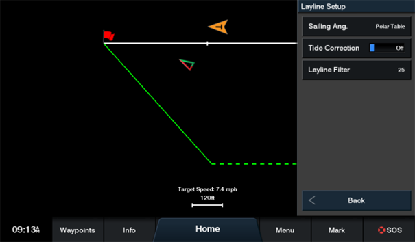 shows layline setup menu