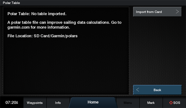 Shows button for Import from card