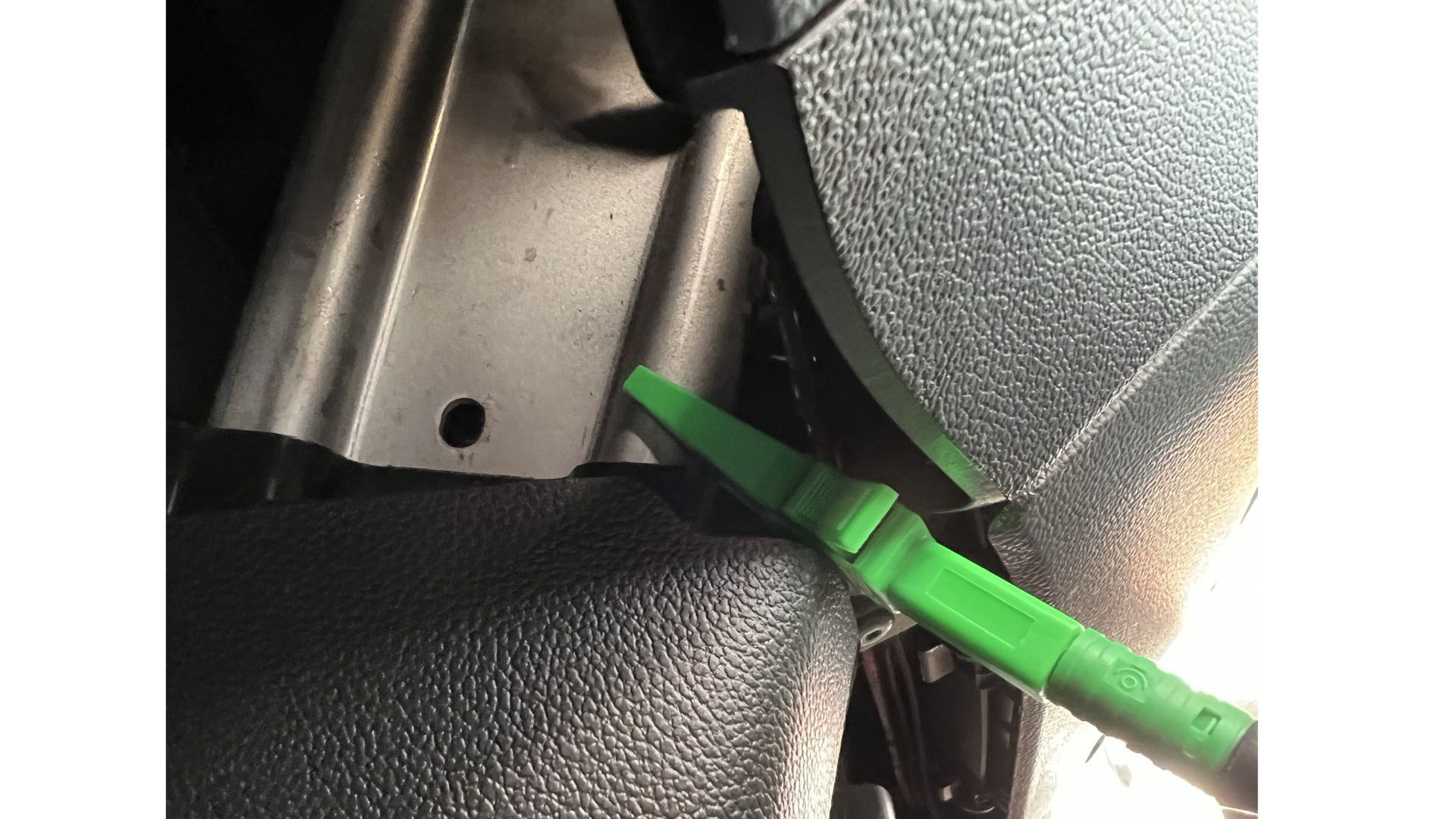 XLR ground probe connected to vehicle chassis ground