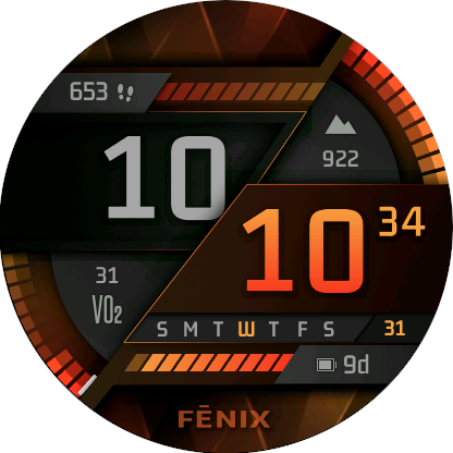 Digital Watch Face with 4 Gauge Style Data Fields