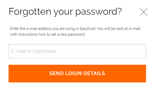 easyhunt send login details ENG