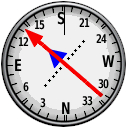 Red Arrow Pointer With Blue Course Pointer