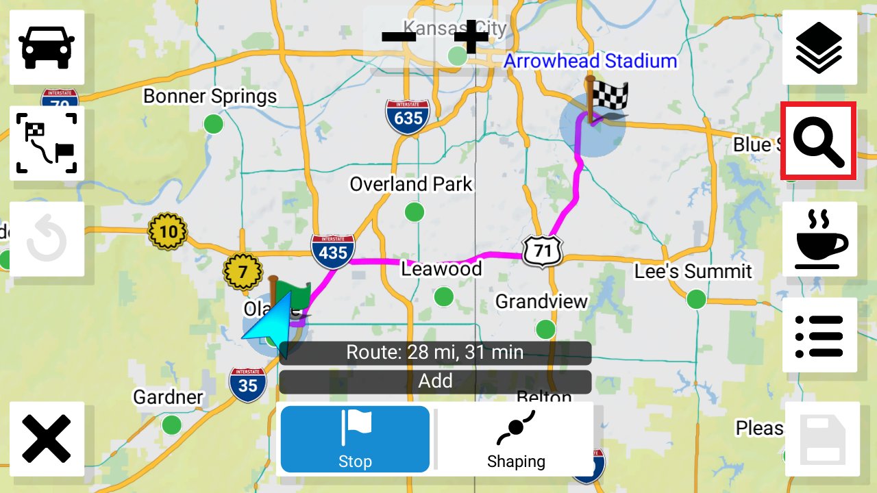 Route Planner Search