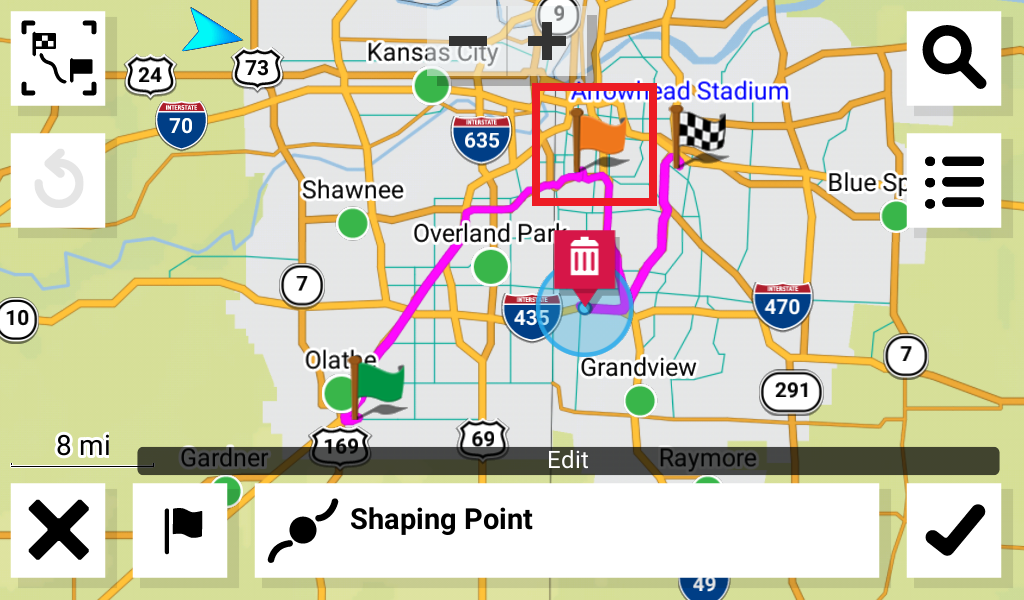 Route Planner Waypoint Edit