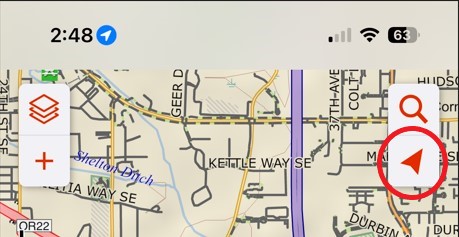 Explore App North Up Arrow