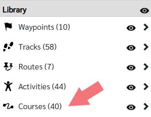 Red Arrow Pointing to Courses
