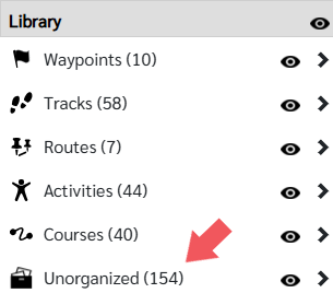 Red Arrow Pointing to Unorganized Catagory