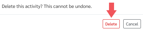 Red Arrow Pointing to Delete 