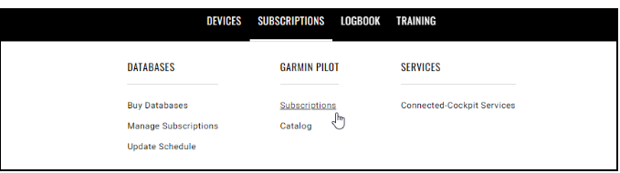 Flygarmin Garmin Pilot Subscriptions