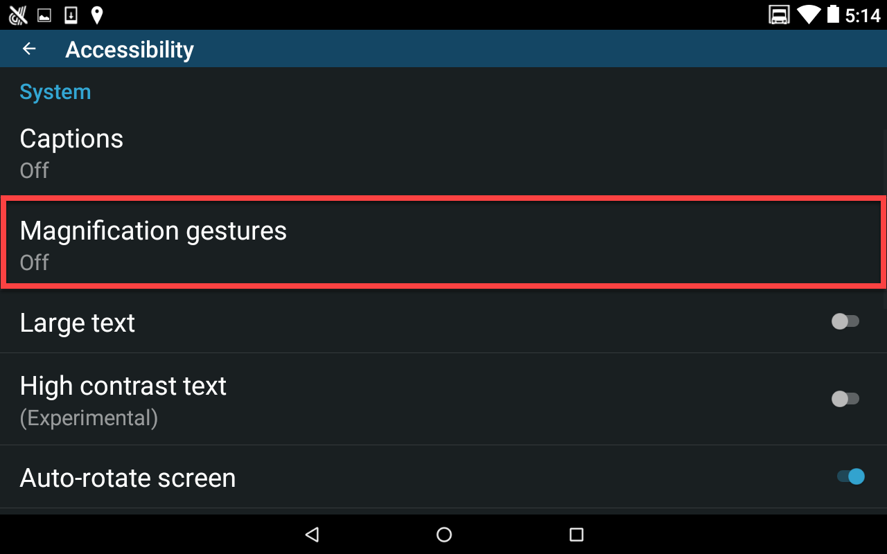 Select magnification gestures otr 800