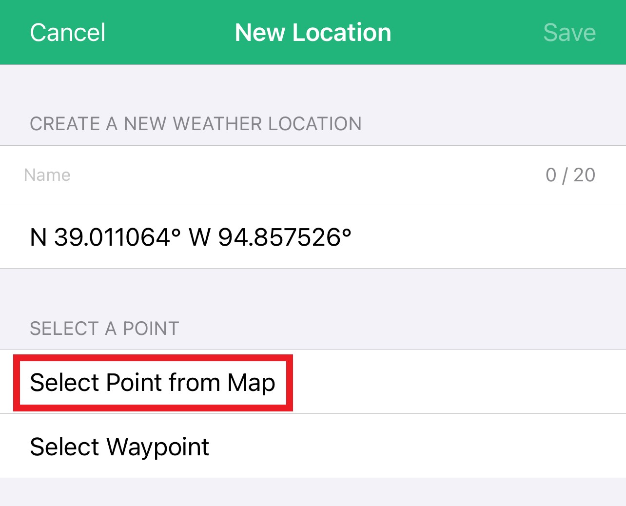 Red Box Around Select Point From Map