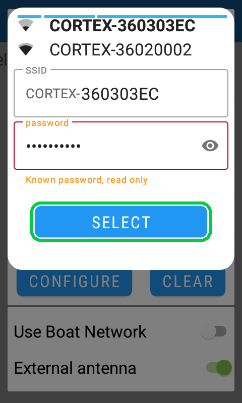 Select SSID Cortex banner